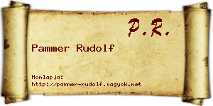 Pammer Rudolf névjegykártya